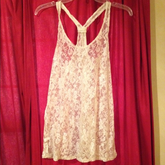 White lace tank