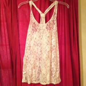 White lace tank