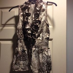 Ruffle peplum sleeveless top