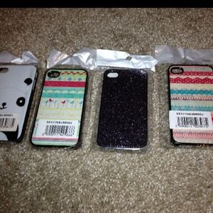 iPhone 4 or 4s cases panda Aztec glitter girl