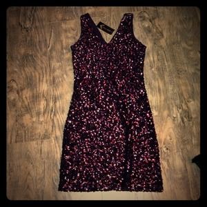 Purple sequin dress