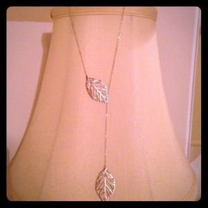 Silver leaf necklace