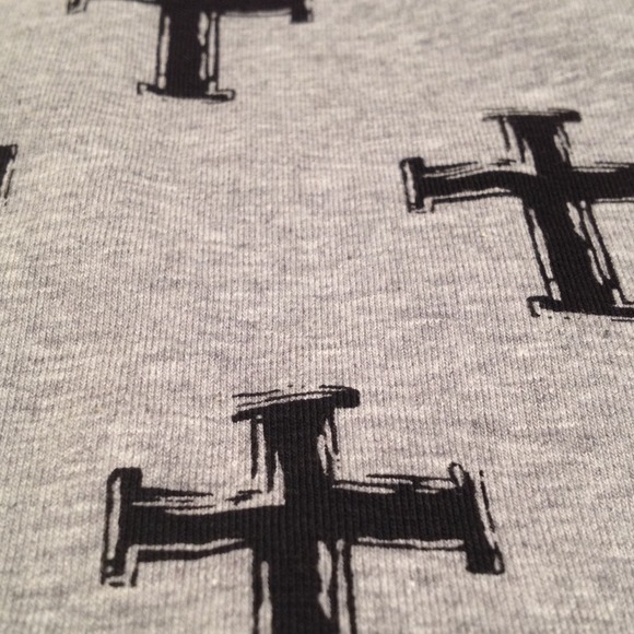 One piece/leaotard in heather grey with crosses - Picture 3 of 3