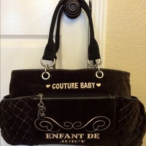 Juicy couture black velour baby bag