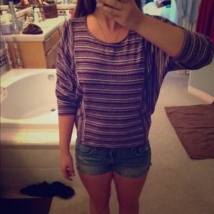Purple shirt 3/4 length