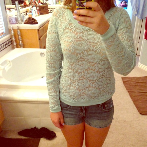 Lace long sleeve sweater