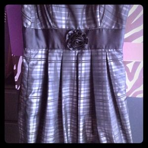 Black and grey plaited dress