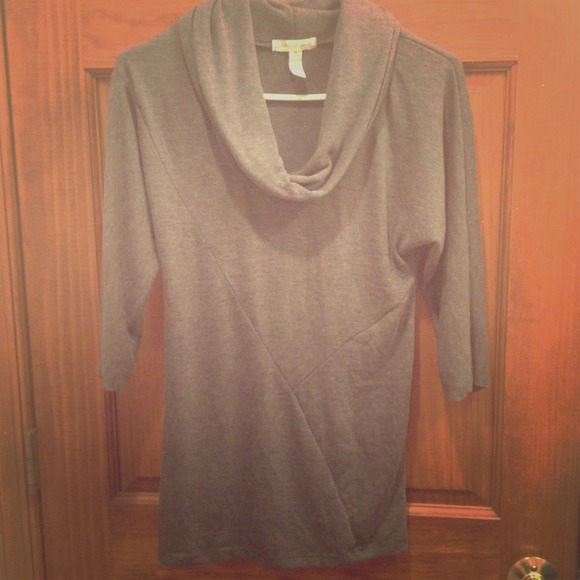 NEVER WORN-soft gray cowel neck tunic.