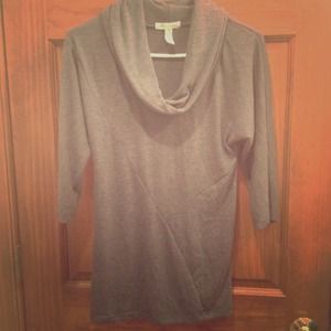 NEVER WORN-soft gray cowel neck tunic.