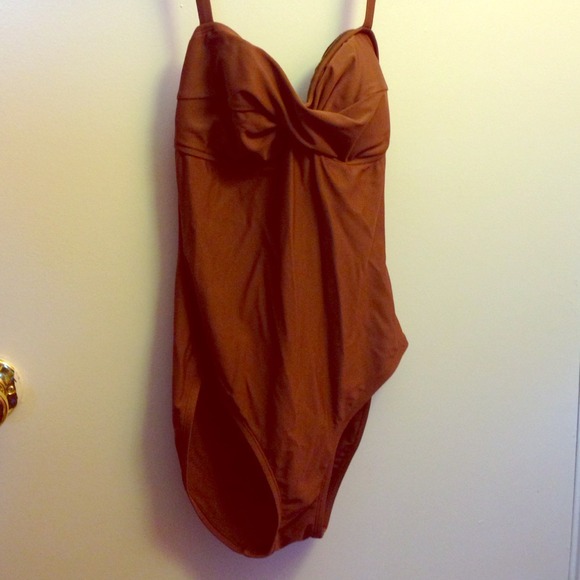 Brown one piece bathing suit