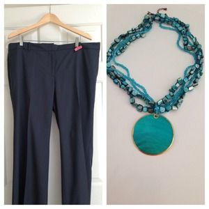 *RESERVED BUNDLE* Loft Dress Pants and Necklace