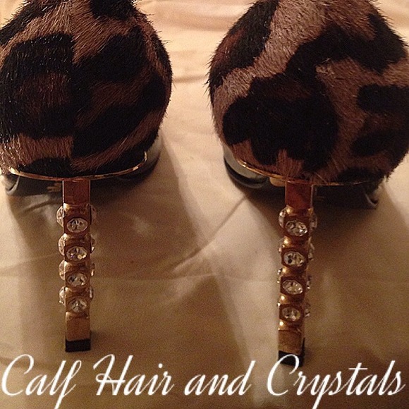 Chocolate patent calf heels chunky crystals - Picture 4 of 4