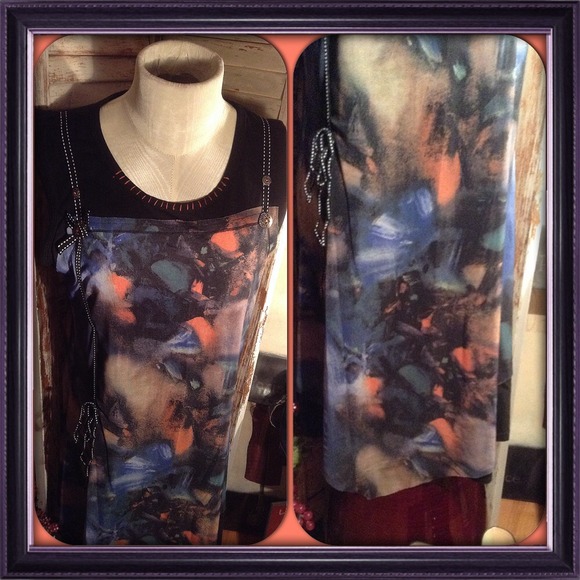 SALE๐M/L BOUTIQUE VAN GOGH PRINT INSPIRED DRESS - Picture 2 of 4