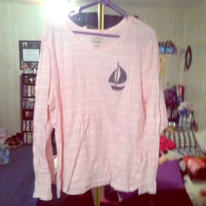 Light pink striped long sleeved shirt