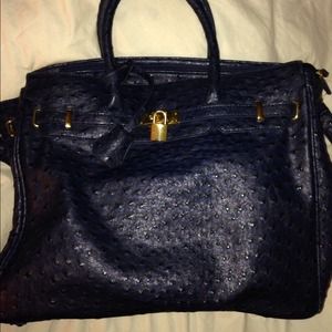 Blur Ostrich Leather Satchel