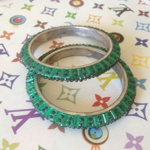 Set of 2 crystal encrusted bangles