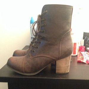 Combat heel boots