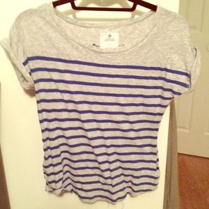 Aerie gray and blue striped tee