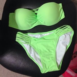 Neon green swim suit