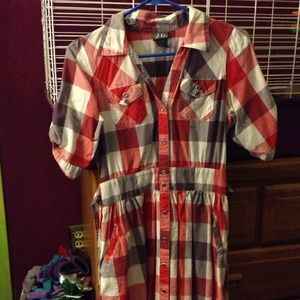 Plaid short sleeve dress