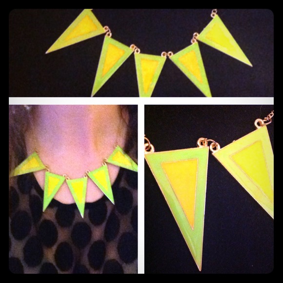Awesome chic neon lime green and yellow triangle!