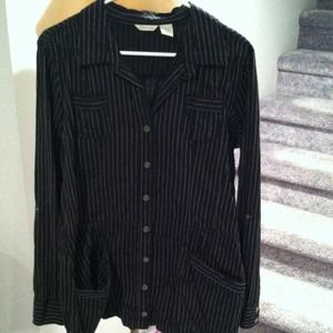 Black pinstripe Jacket Shirt