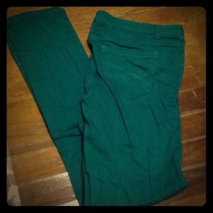 Aeropostale green skinny jeans.