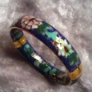 Gold hand painted bracelet