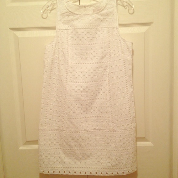 LOFT white eyelet dress