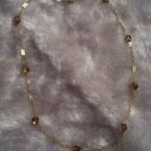 Gold necklace with crystals