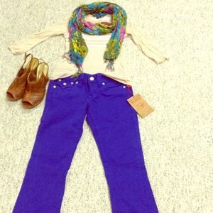 Royal blue bootcut jeans