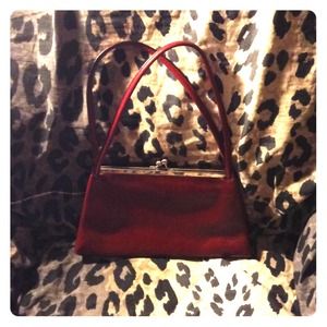 Wilson Leather, deep red 1940 style purse