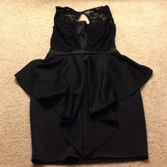 Lace Peplum Dress - Picture 2 of 2