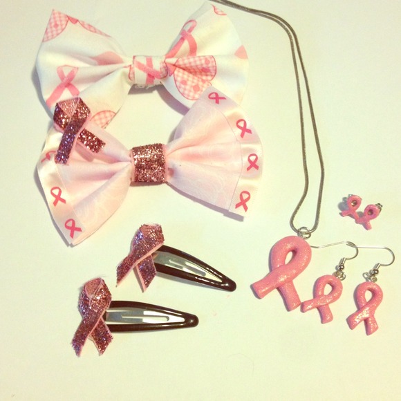 Breast cancer ribbon accessories !