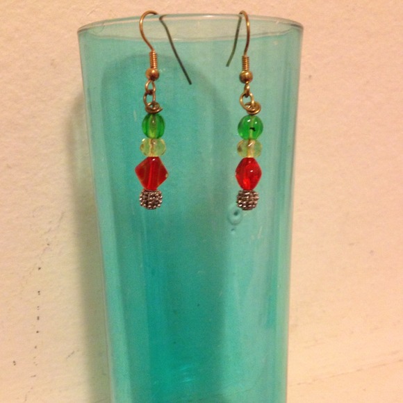 Cute green, yellow, red earrings!!!