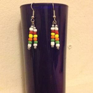 Cute white, red, orange, yellow, green earrings!!