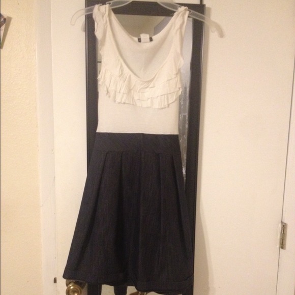 White and denim dress.