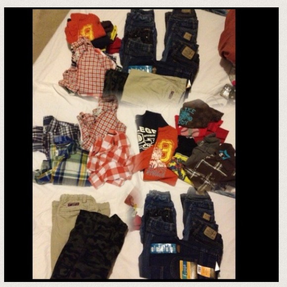 Bundles of clothes and peacoat!