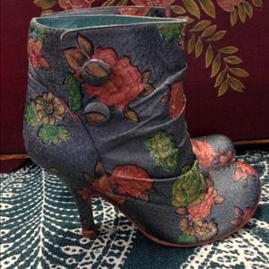 SOLD! Blue floral print bootie