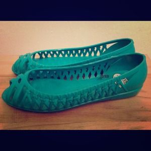 Teal rubber sandals