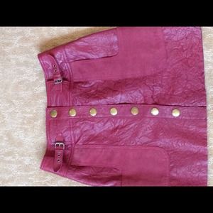 Hot red leather mini