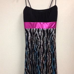 Black and sequined homecoming dress