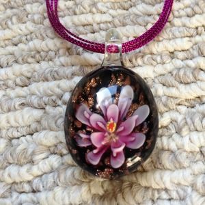 Beautiful glass flower necklace