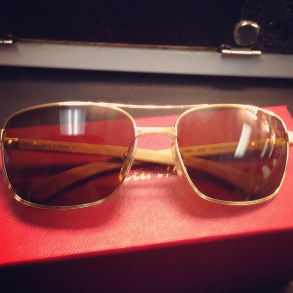 wood frame glasses cartier