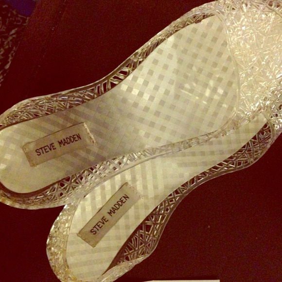 Steve Madden clear flats.