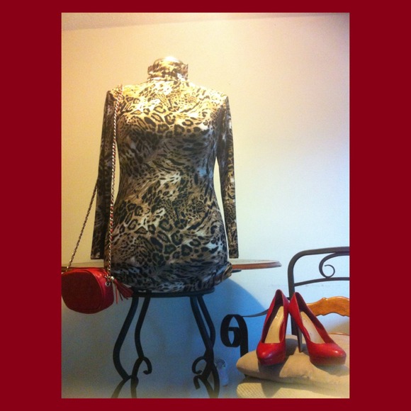 Leopard long sleeve dress