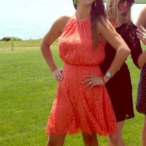 Juicy Couture orange lace dress size 4