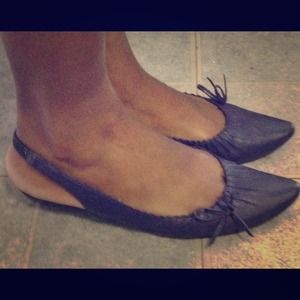 Dark purple sling back flats