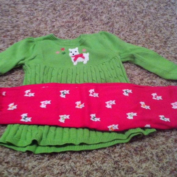 ***SOLD***Gymboree leggings and green sweater