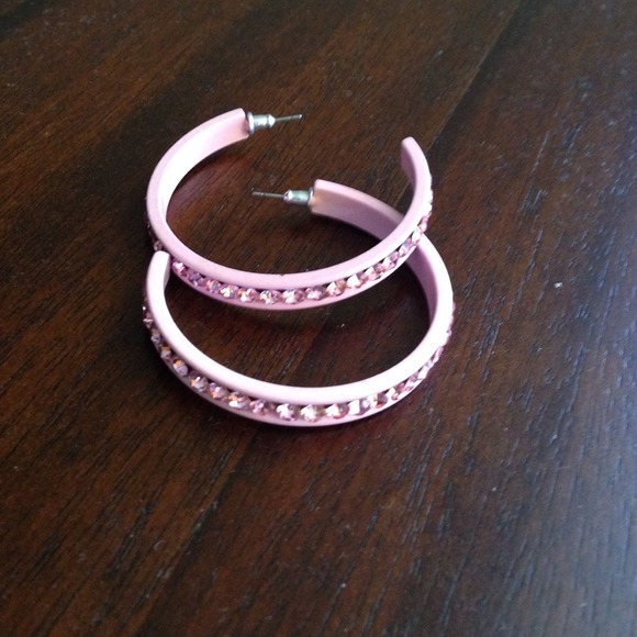 Pink hoop earrings big